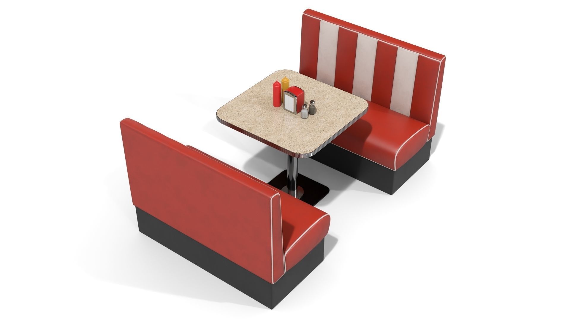 American Diner Furniture 3D model_1
