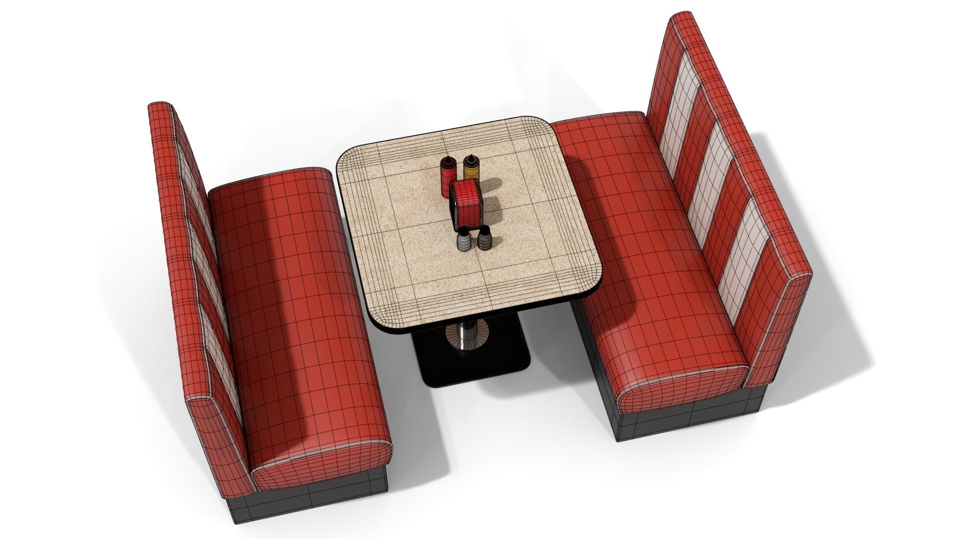 American Diner Furniture 3D model_16