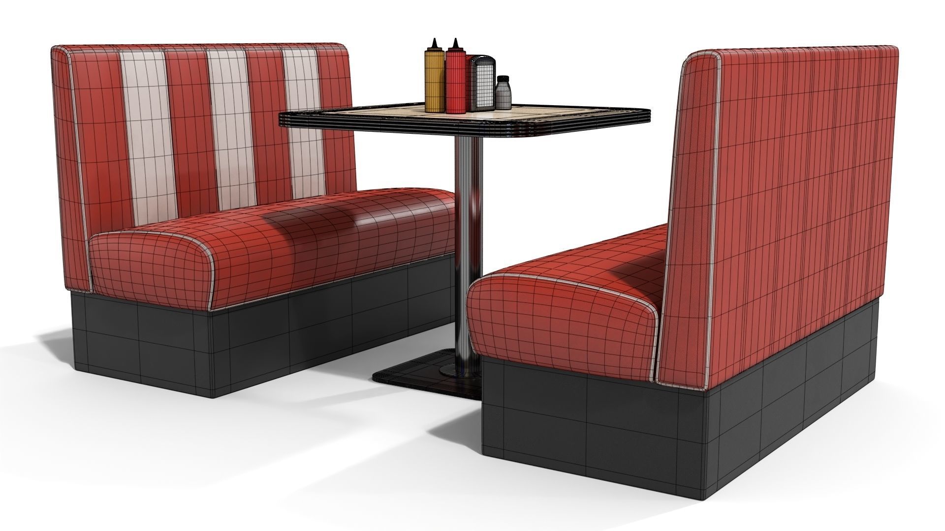 American Diner Furniture 3D model_13