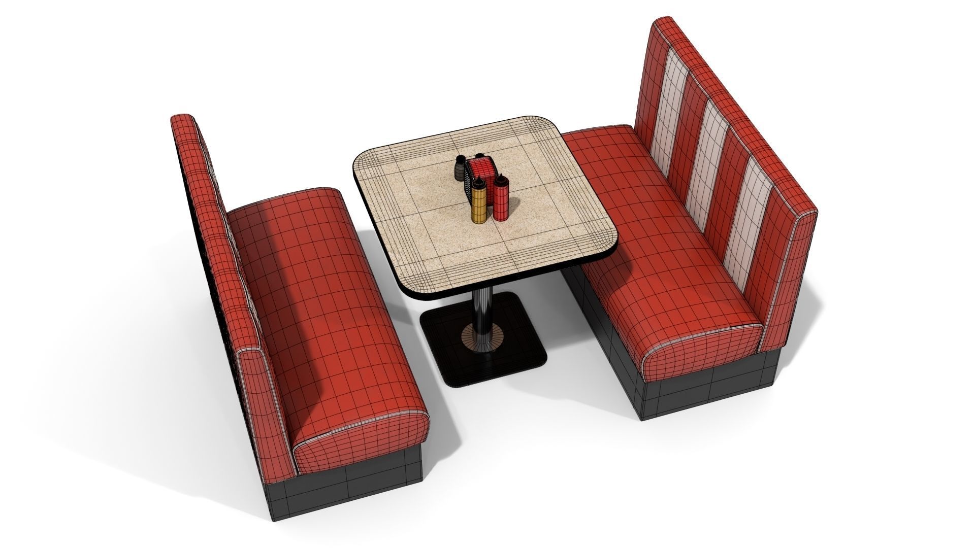 American Diner Furniture 3D model_12