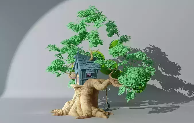 Cartoon tree 3D model