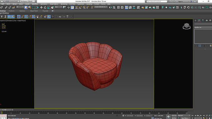 Armchair velvet lounge chair Low-poly 3D model 7