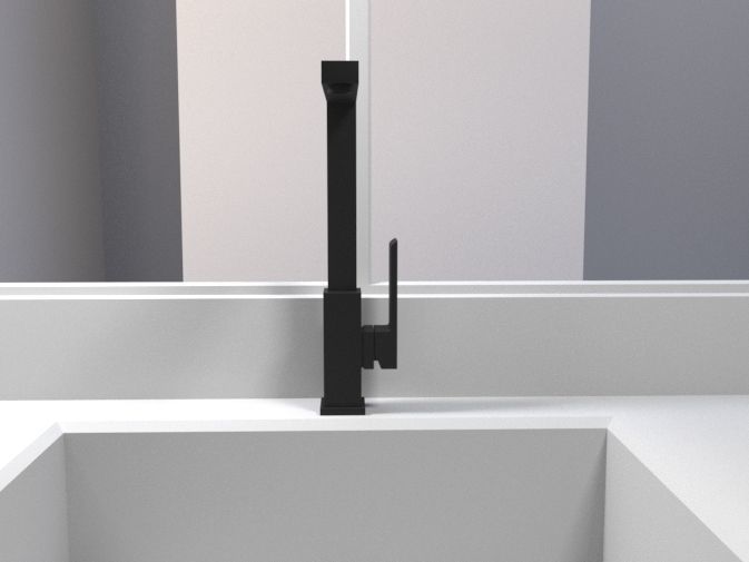 Modern basin and sink mixer 3D model_3