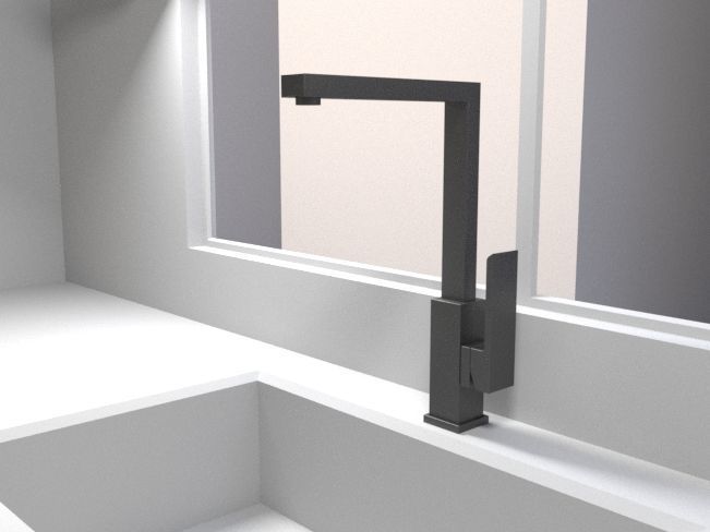 Modern basin and sink mixer 3D model_4