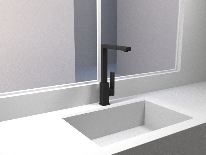 Modern basin and sink mixer 3D model_1