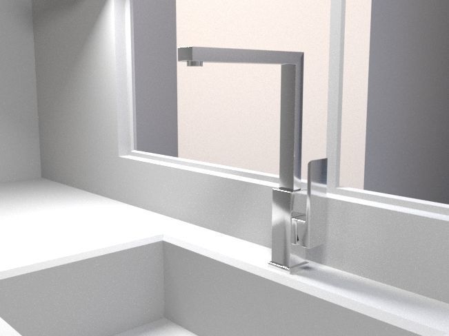 Modern basin and sink mixer 3D model_5