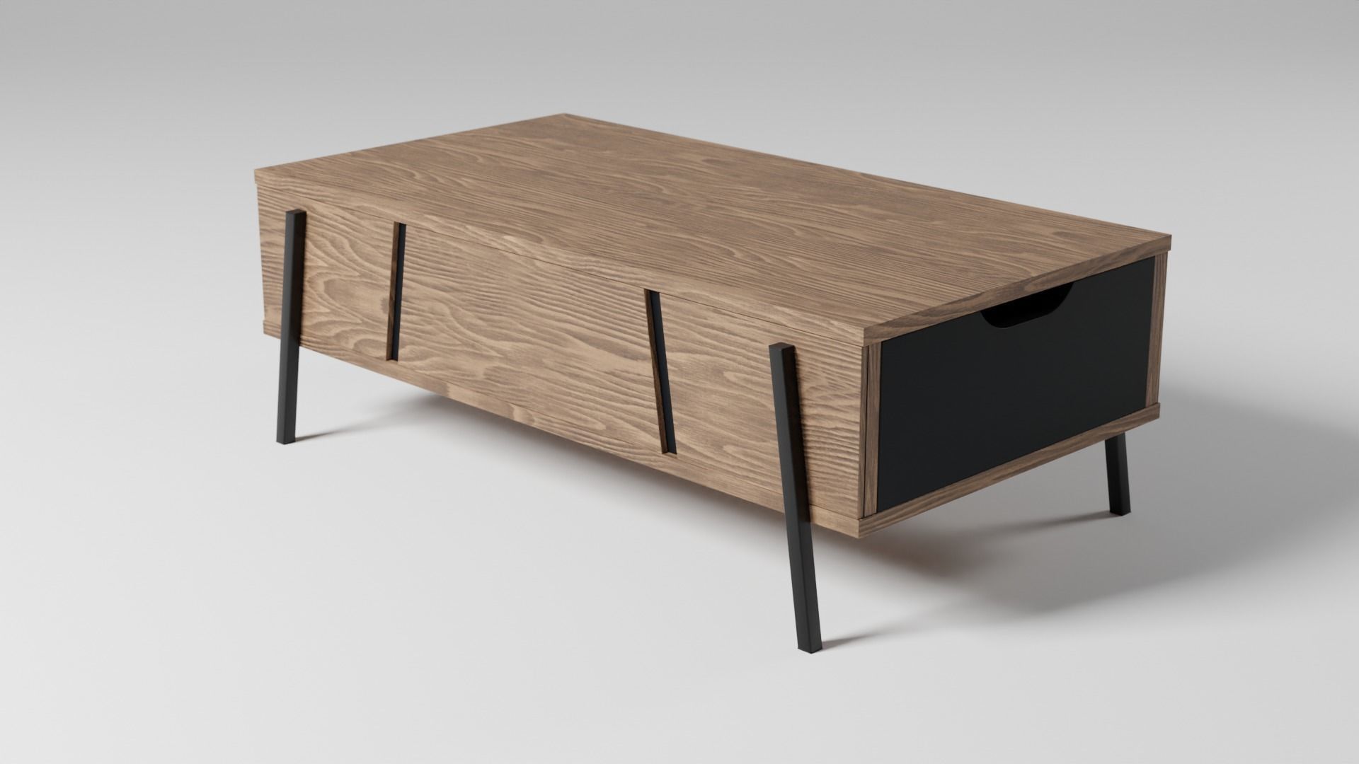 BLACKPOOL Coffee Table Dark Wood 3D model_5