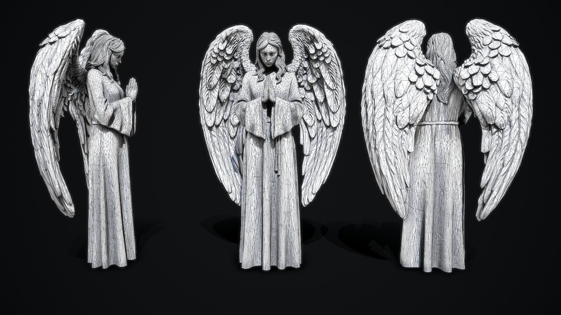 Mystical Statues Collection Low-poly 3D model_7