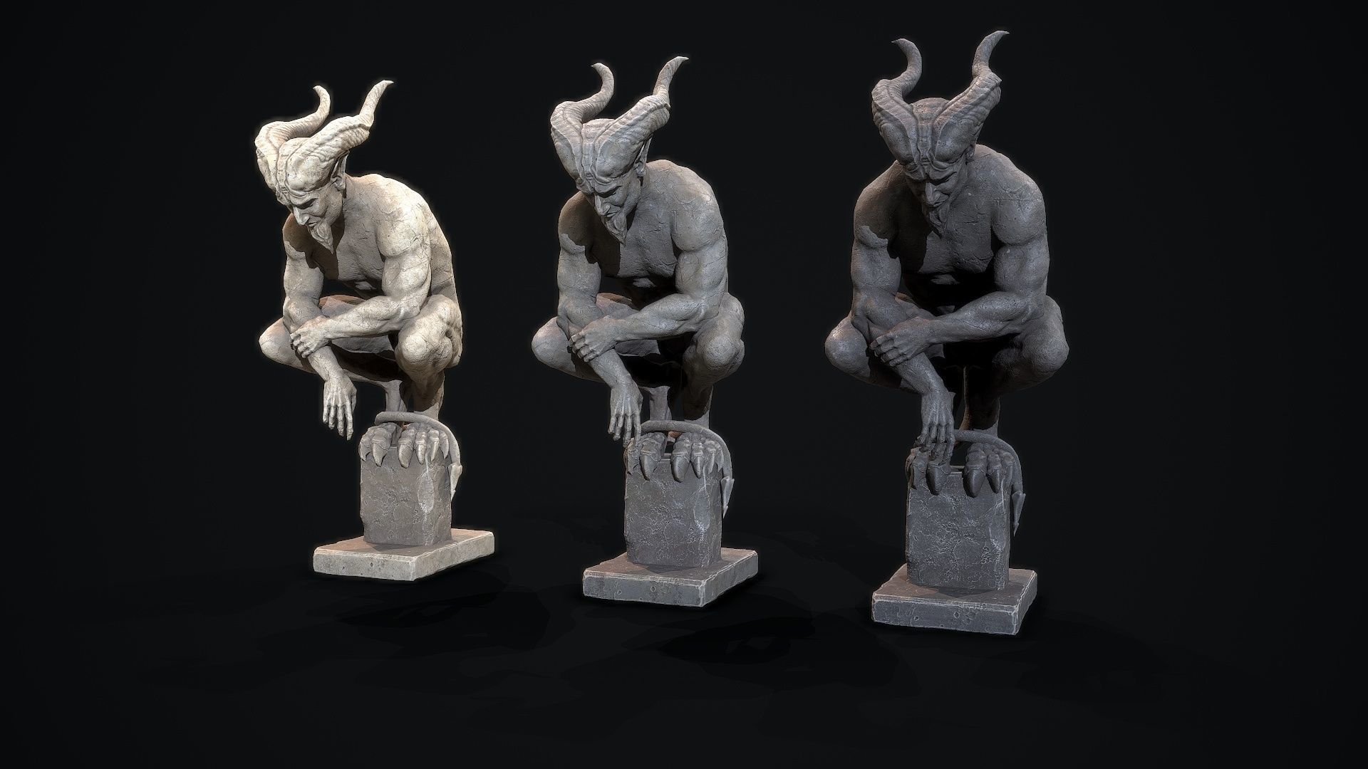 Mystical Statues Collection Low-poly 3D model_14
