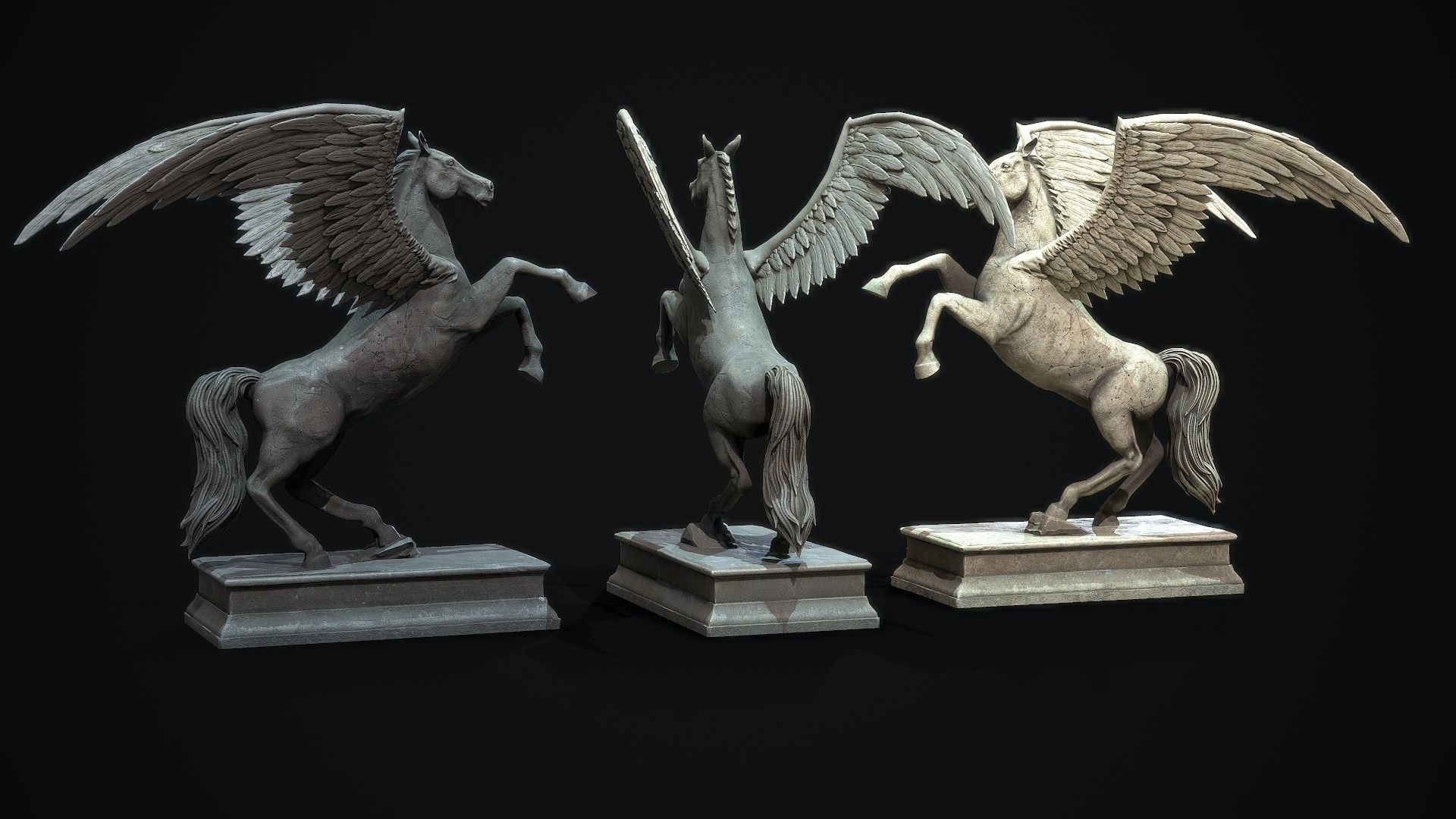 Mystical Statues Collection Low-poly 3D model_40