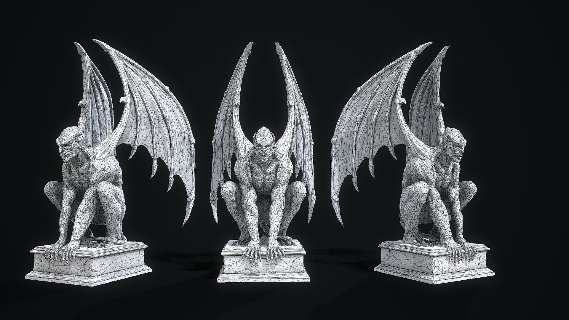 Mystical Statues Collection Low-poly 3D model_18