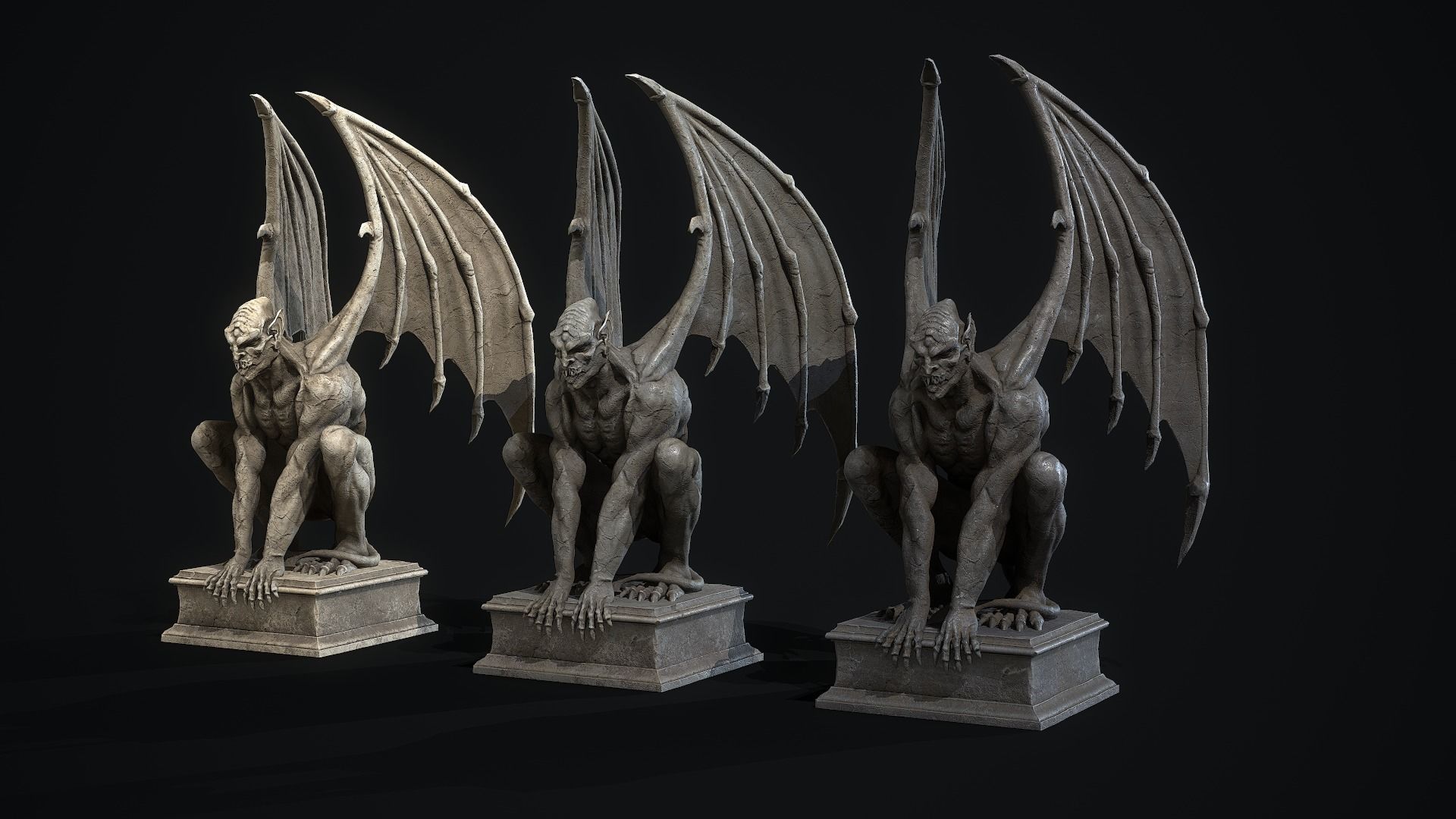 Mystical Statues Collection Low-poly 3D model_17