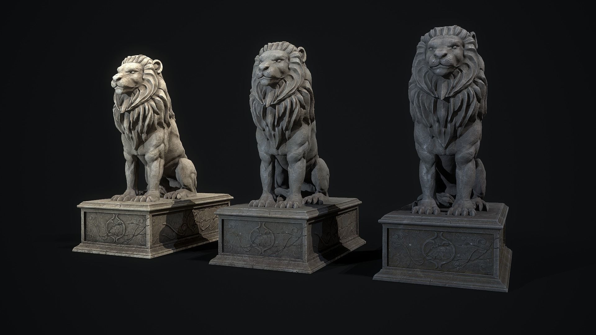 Mystical Statues Collection Low-poly 3D model_29