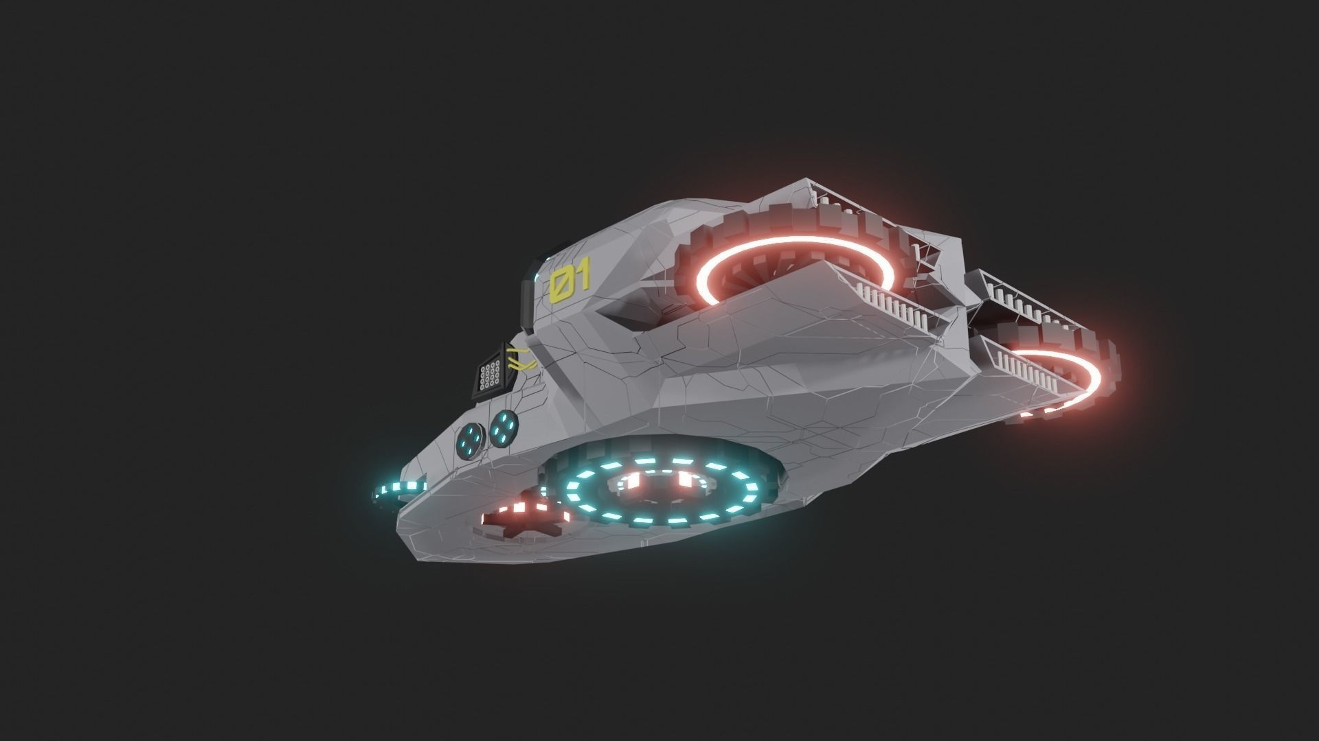 Speed Spaceship V01 Low-poly 3D model_32