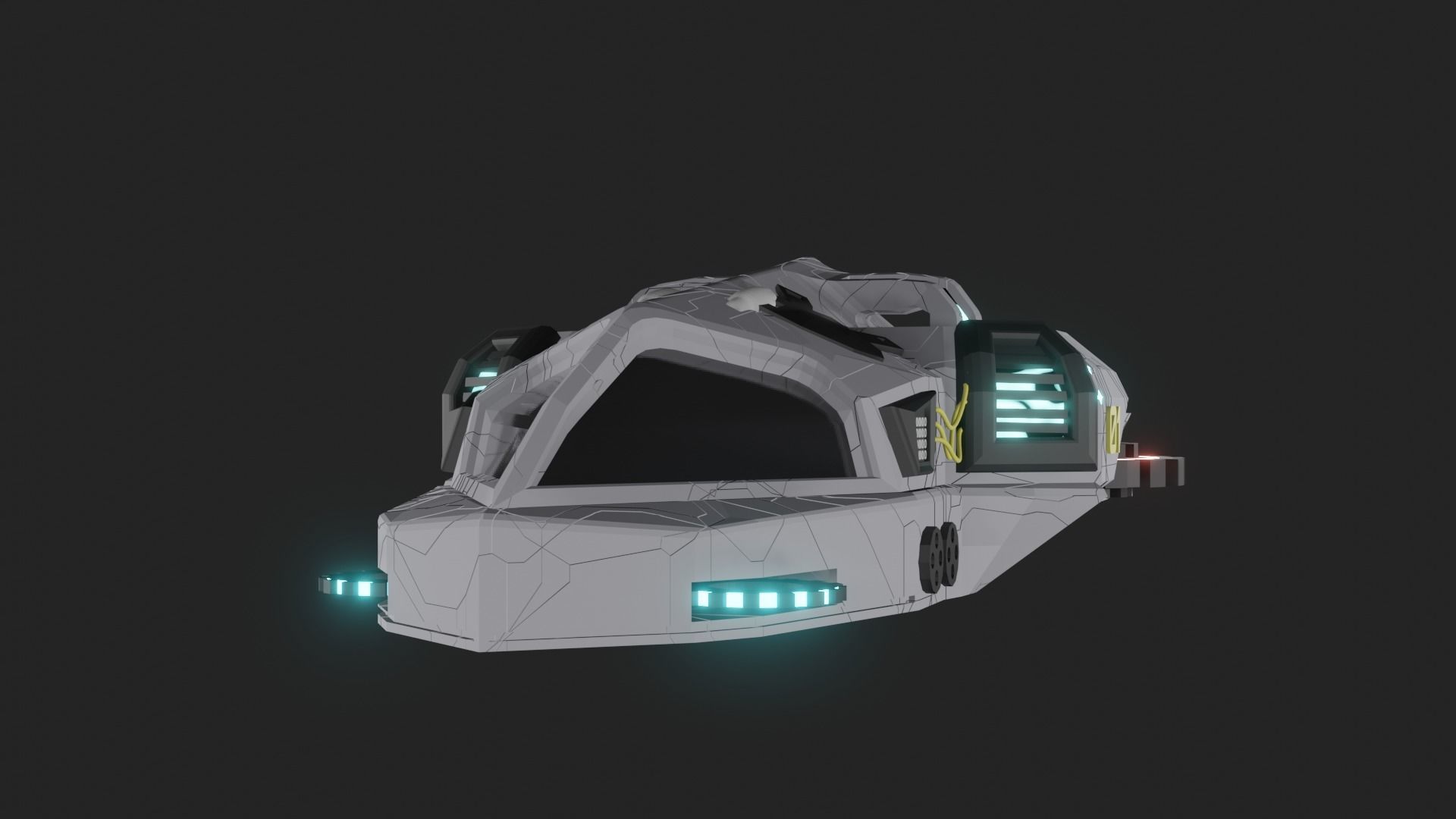 Speed Spaceship V01 Low-poly 3D model_10