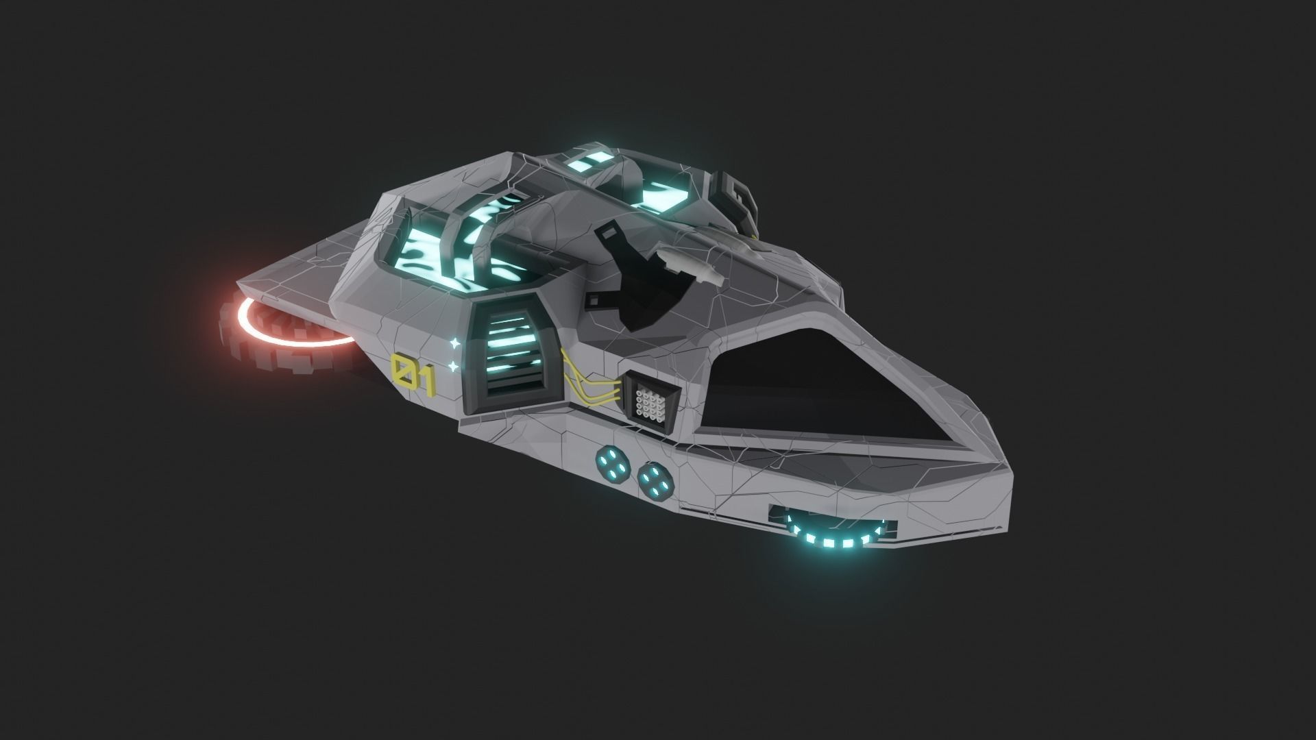 Speed Spaceship V01 Low-poly 3D model_41