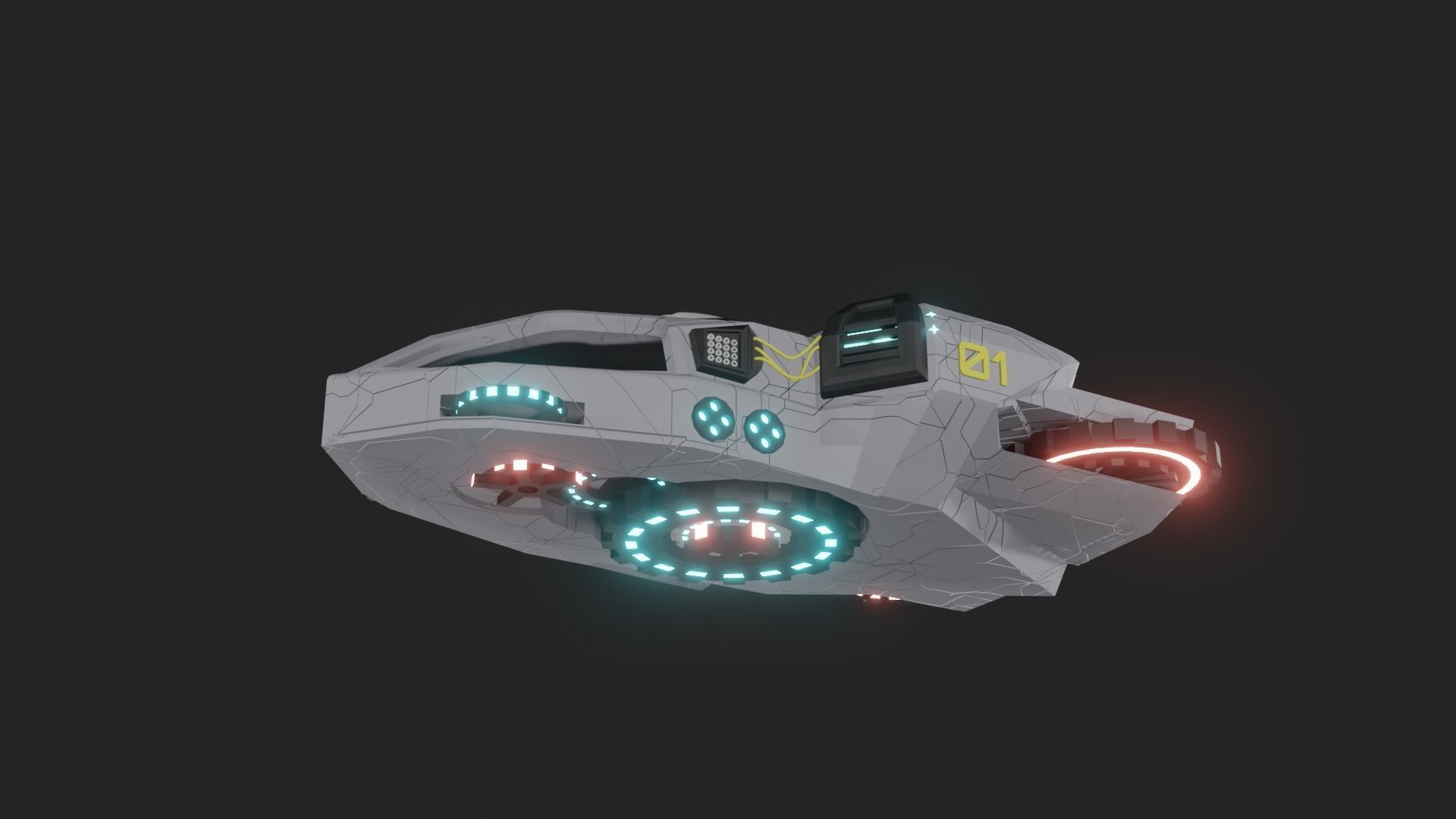 Speed Spaceship V01 Low-poly 3D model_29
