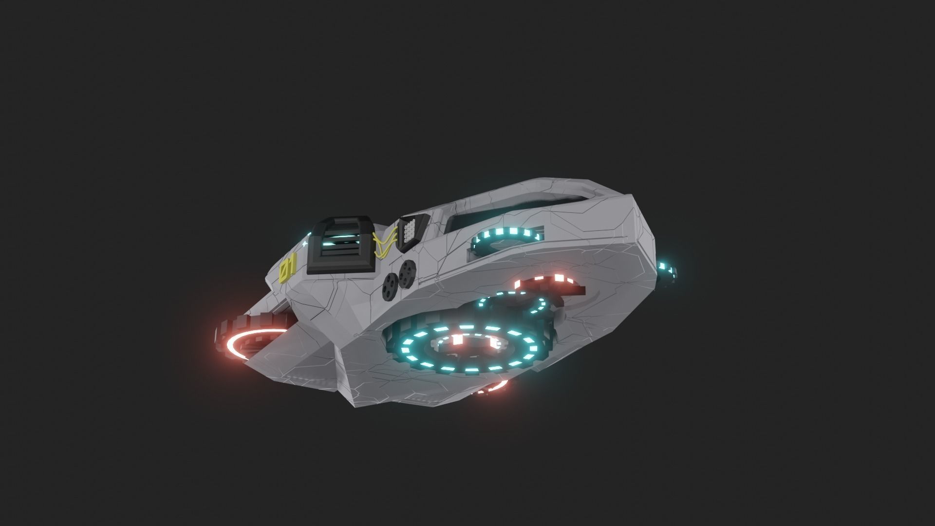 Speed Spaceship V01 Low-poly 3D model_26
