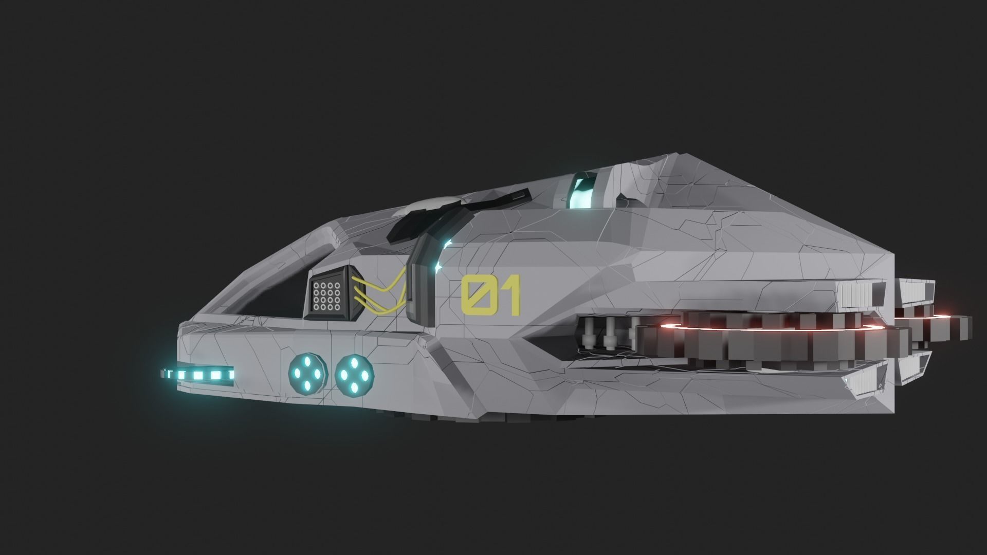 Speed Spaceship V01 Low-poly 3D model_13