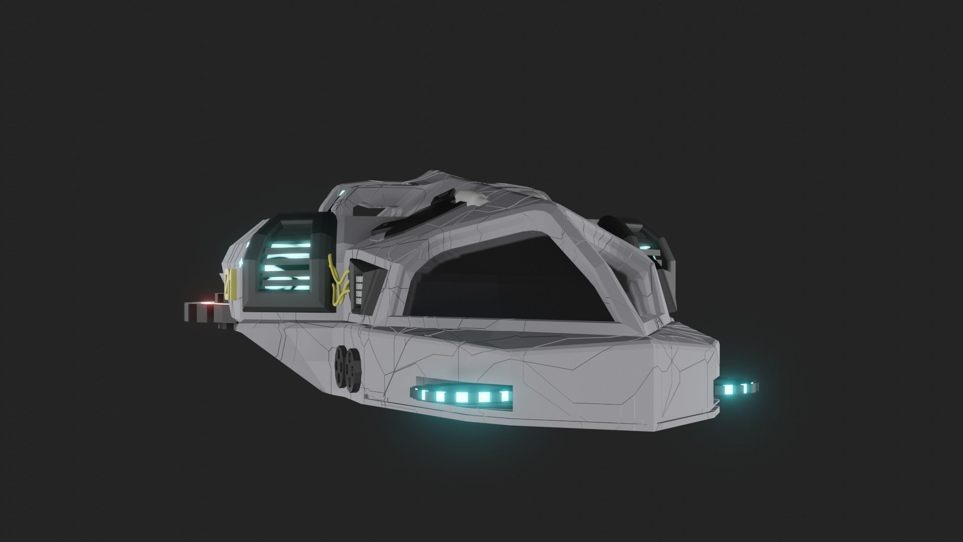 Speed Spaceship V01 Low-poly 3D model_9