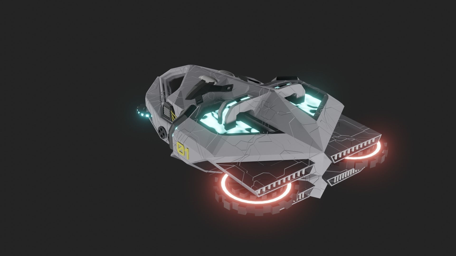 Speed Spaceship V01 Low-poly 3D model_45