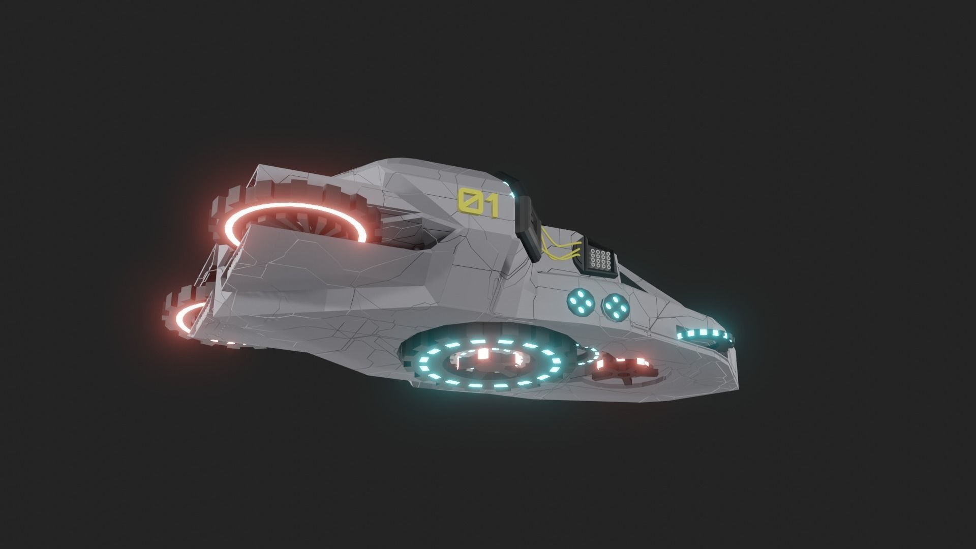 Speed Spaceship V01 Low-poly 3D model_23