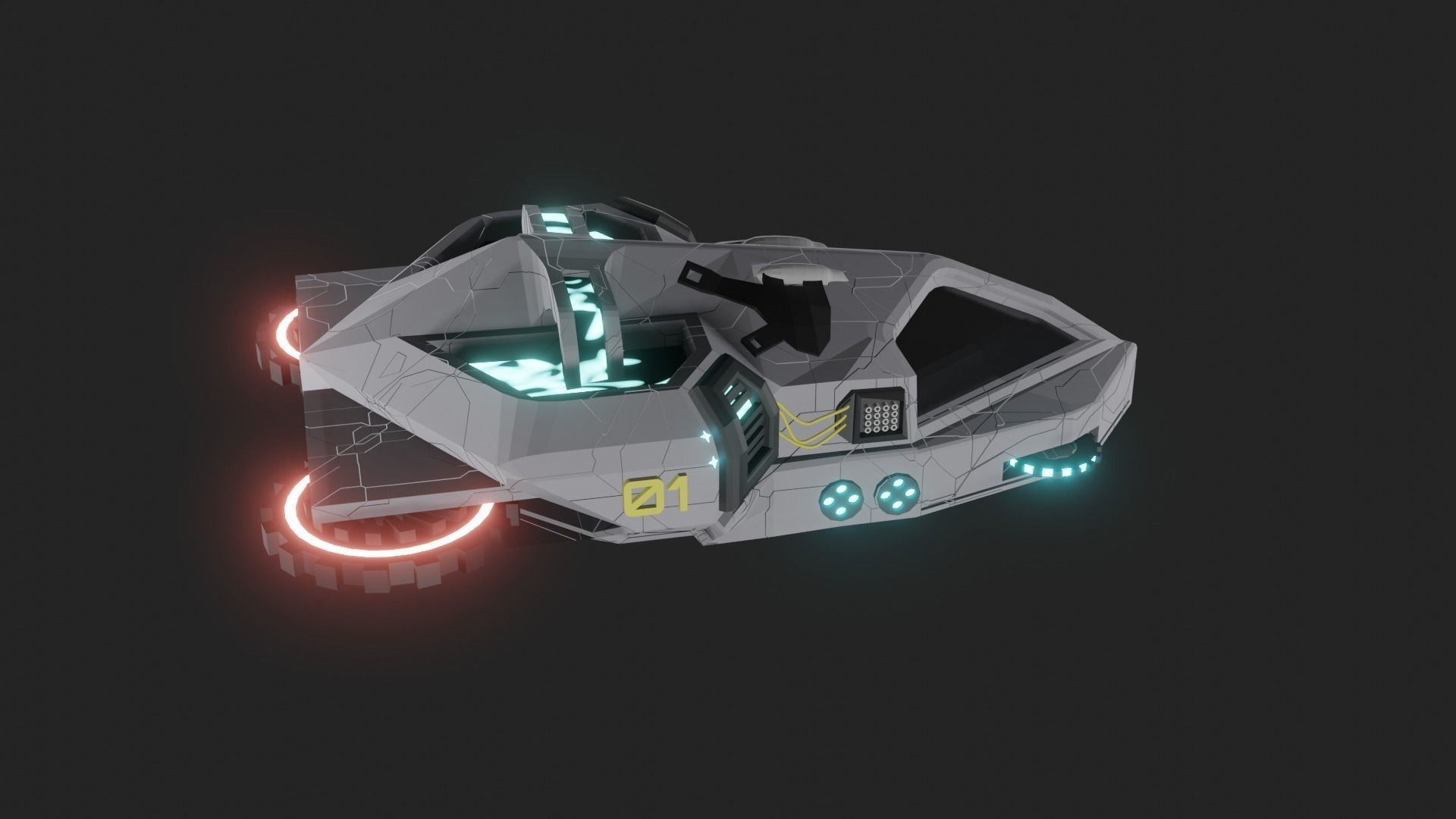 Speed Spaceship V01 Low-poly 3D model_40