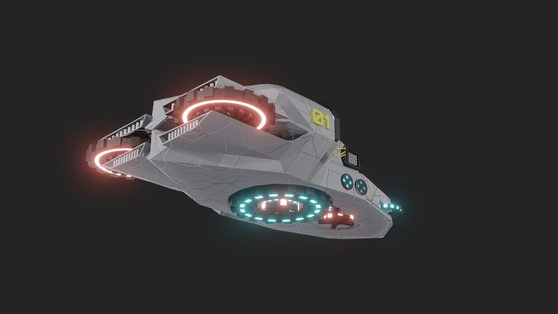 Speed Spaceship V01 Low-poly 3D model_22