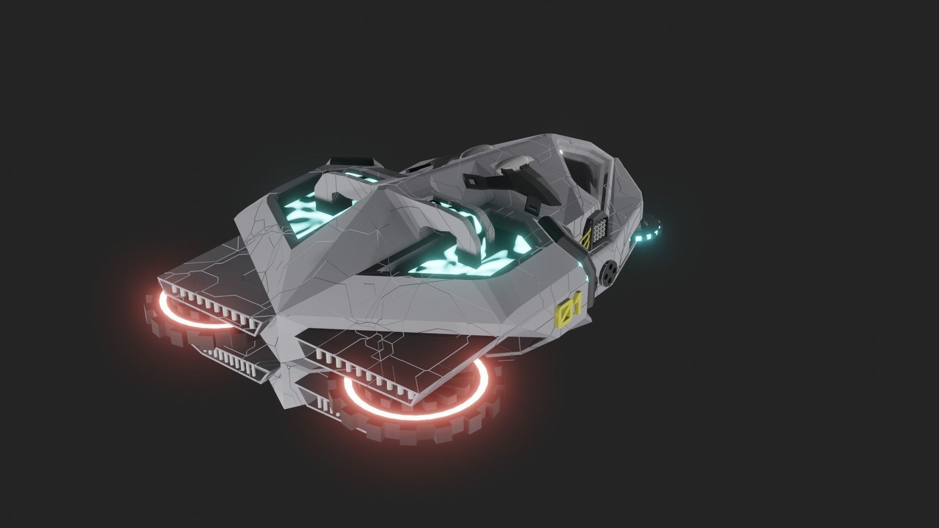 Speed Spaceship V01 Low-poly 3D model_39