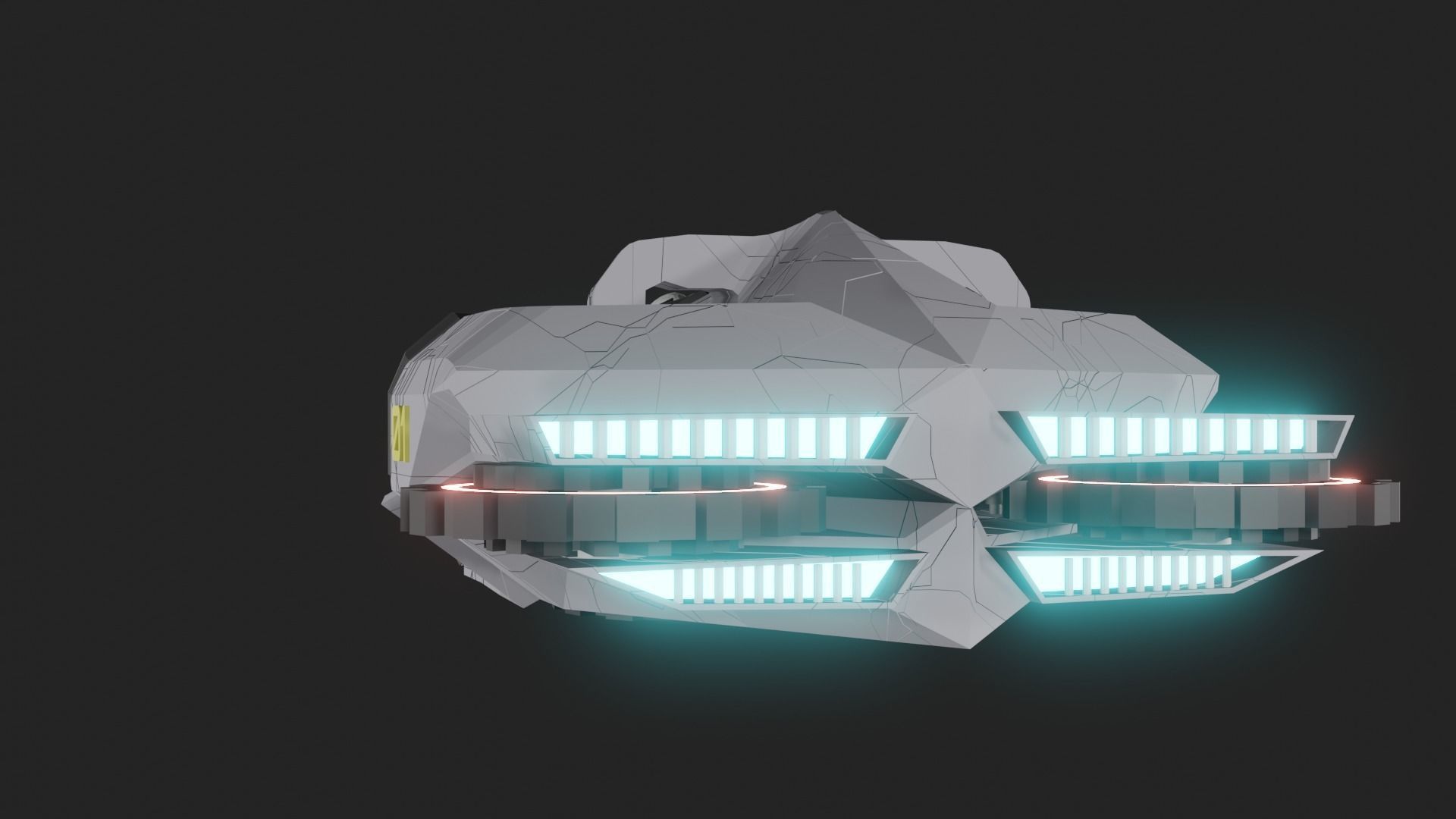 Speed Spaceship V01 Low-poly 3D model_15