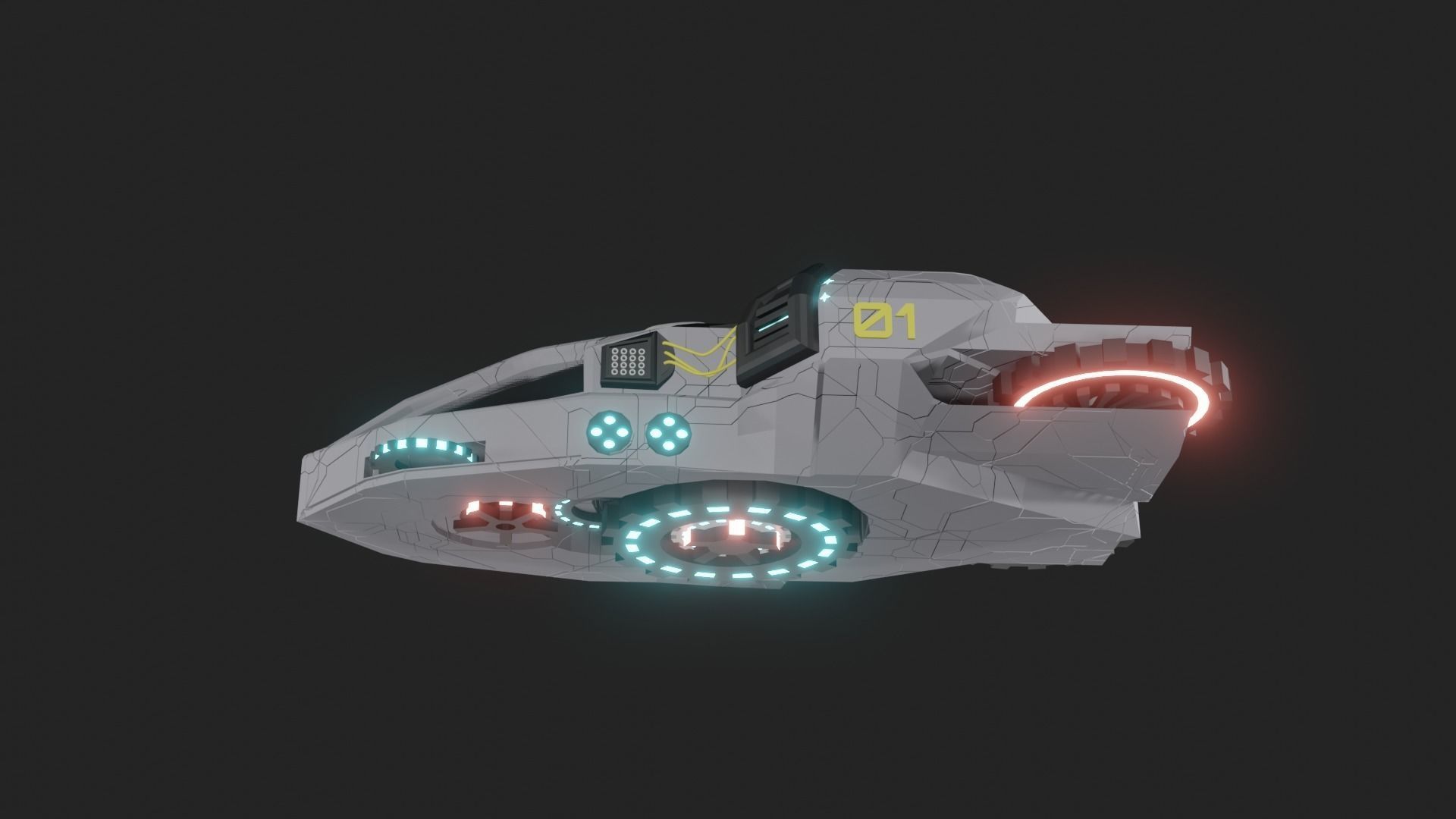 Speed Spaceship V01 Low-poly 3D model_30