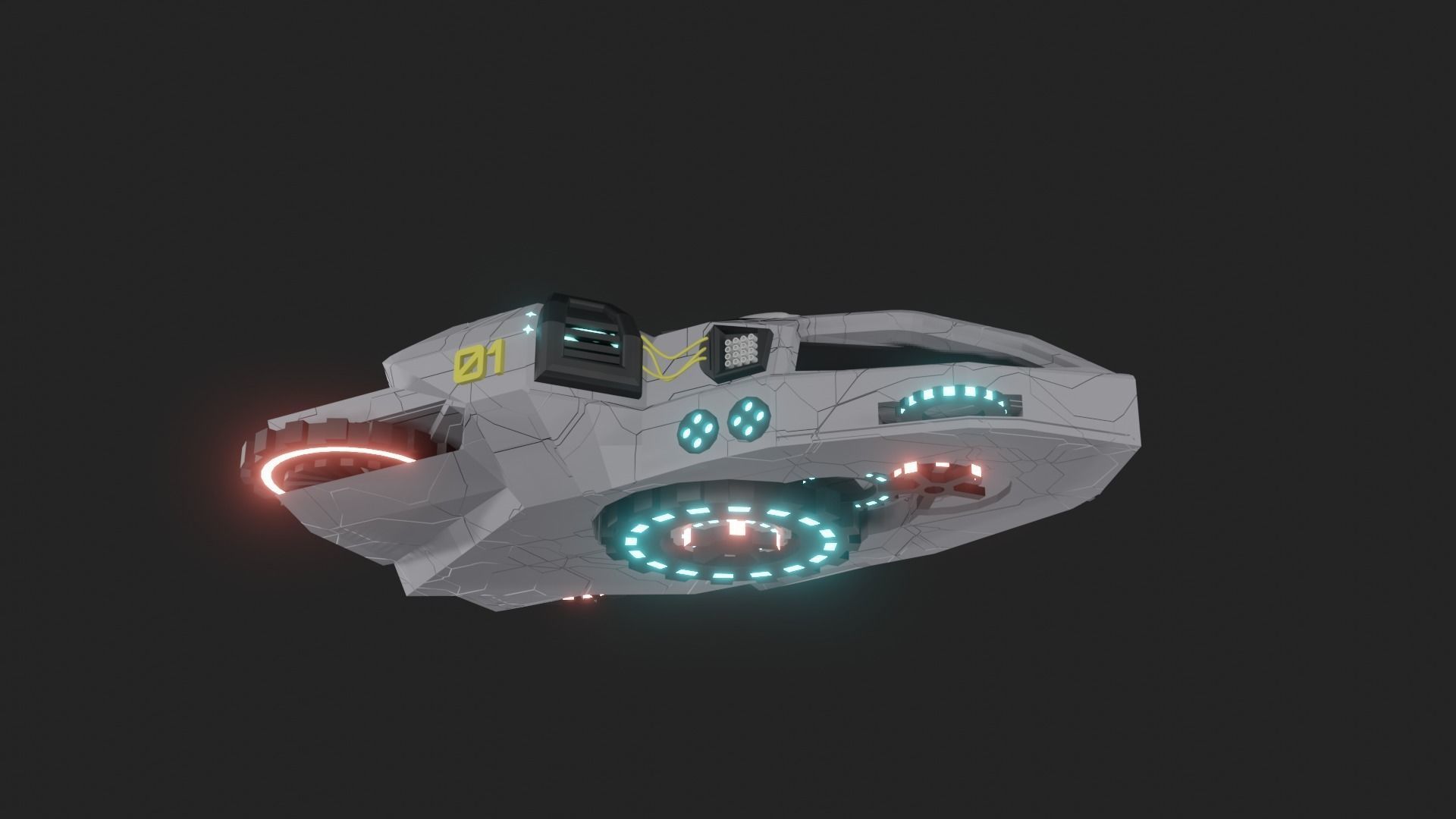 Speed Spaceship V01 Low-poly 3D model_25