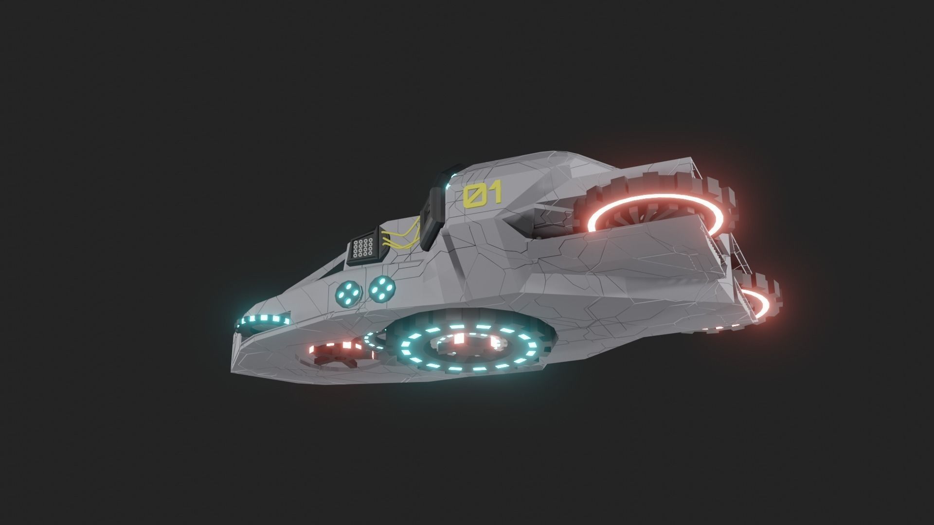 Speed Spaceship V01 Low-poly 3D model_31