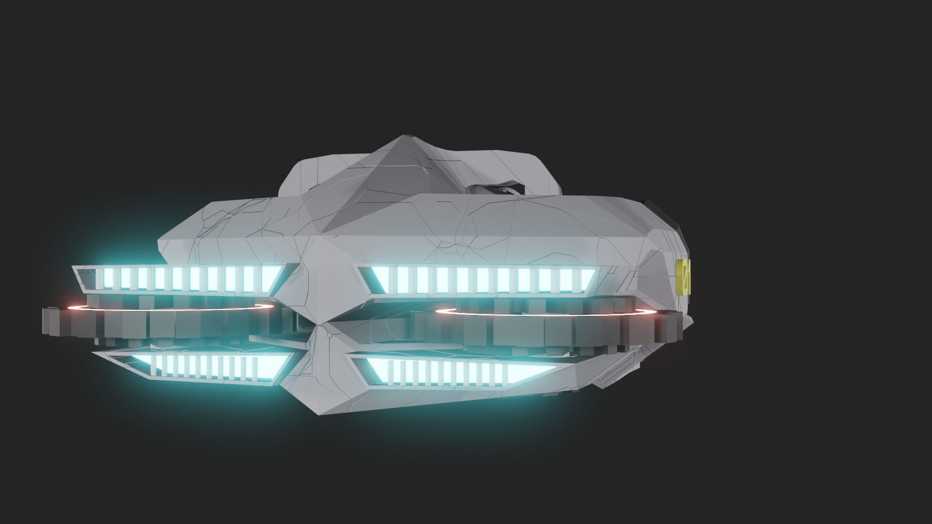 Speed Spaceship V01 Low-poly 3D model_4