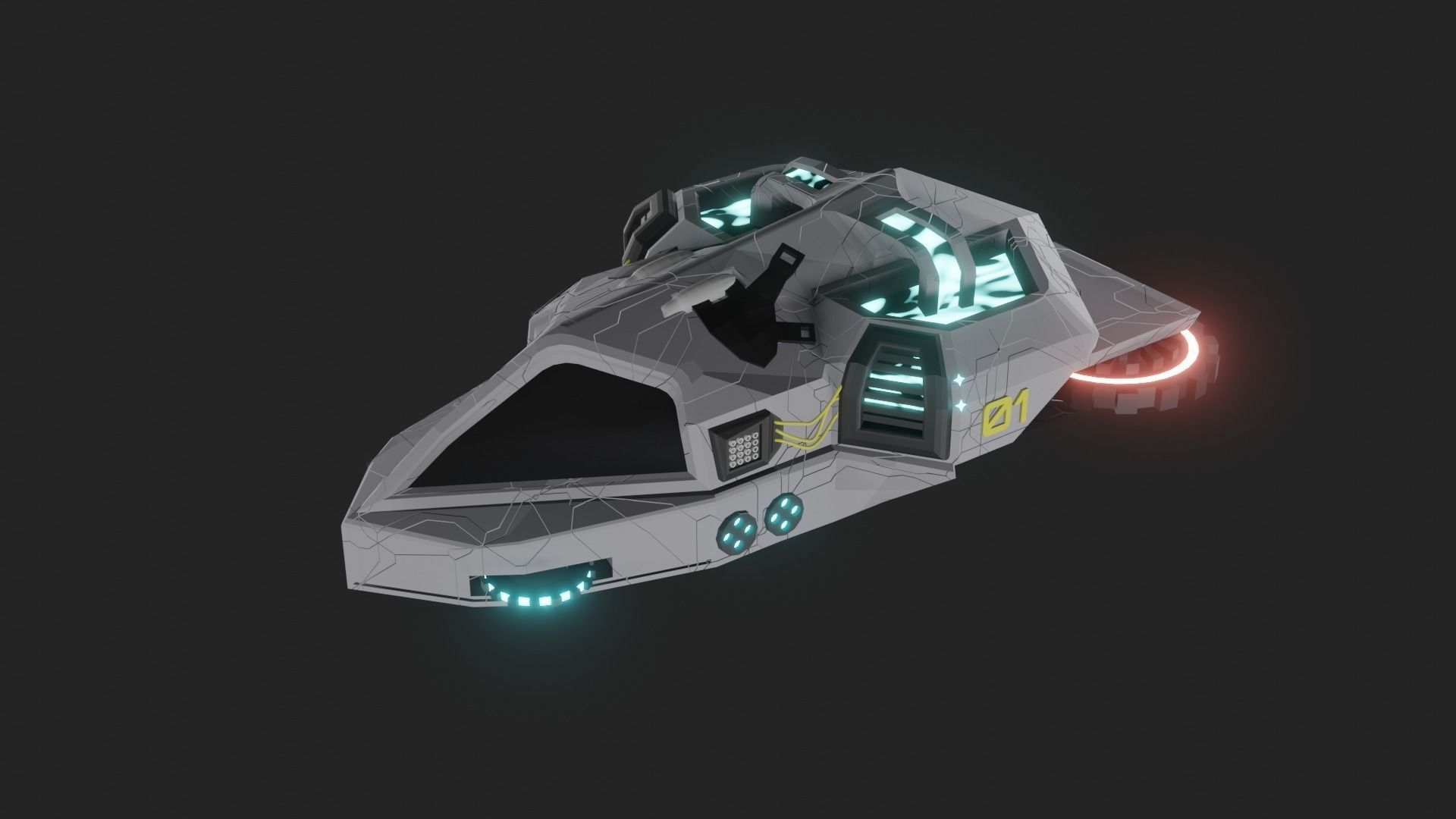Speed Spaceship V01 Low-poly 3D model_43