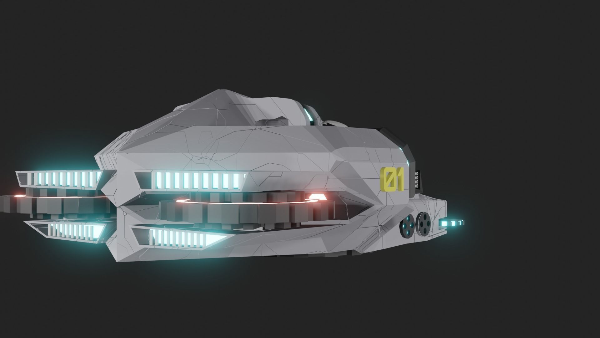 Speed Spaceship V01 Low-poly 3D model_5
