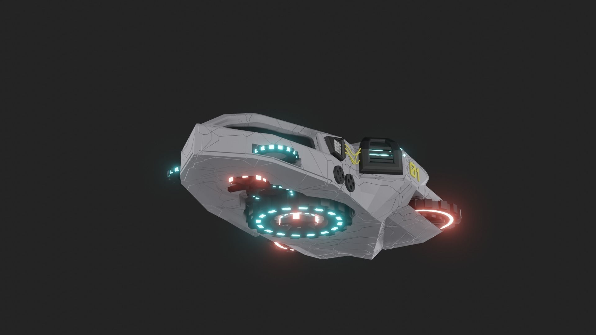 Speed Spaceship V01 Low-poly 3D model_28