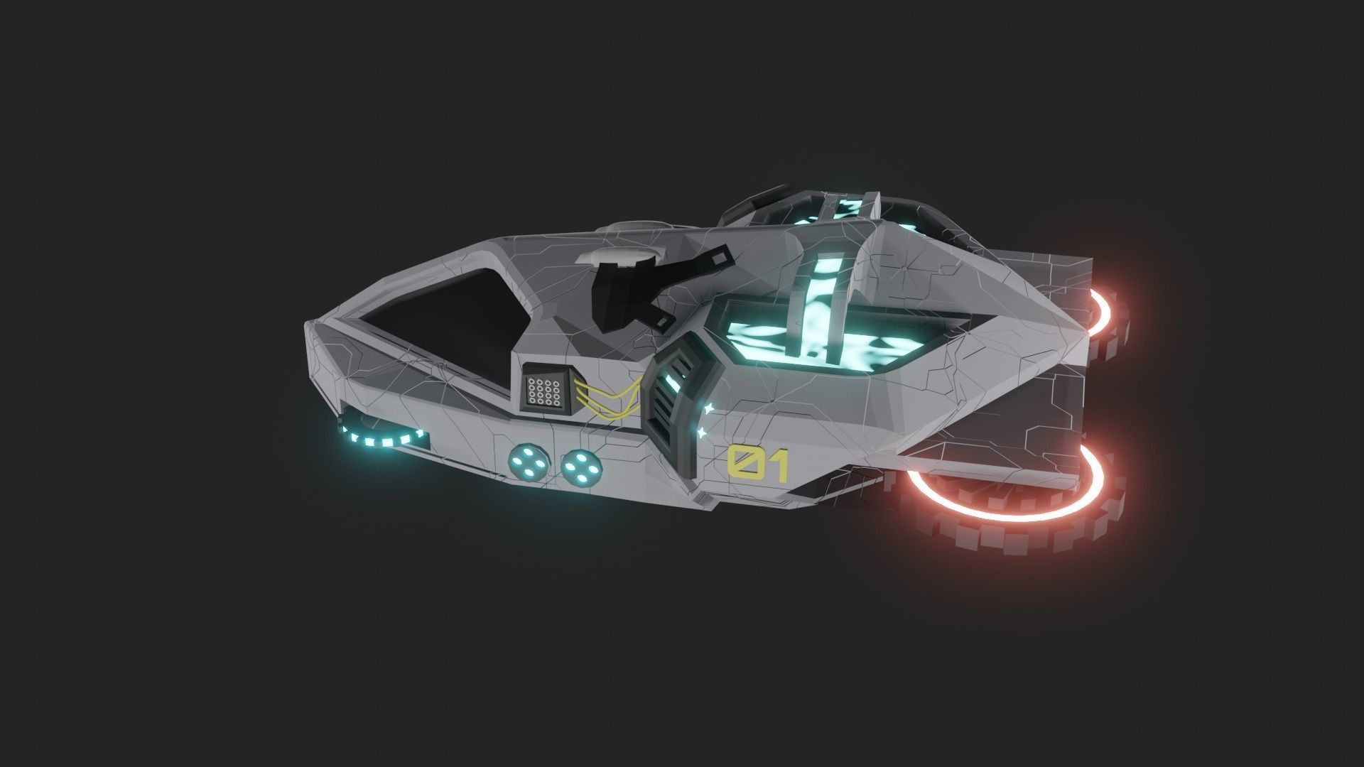 Speed Spaceship V01 Low-poly 3D model_44