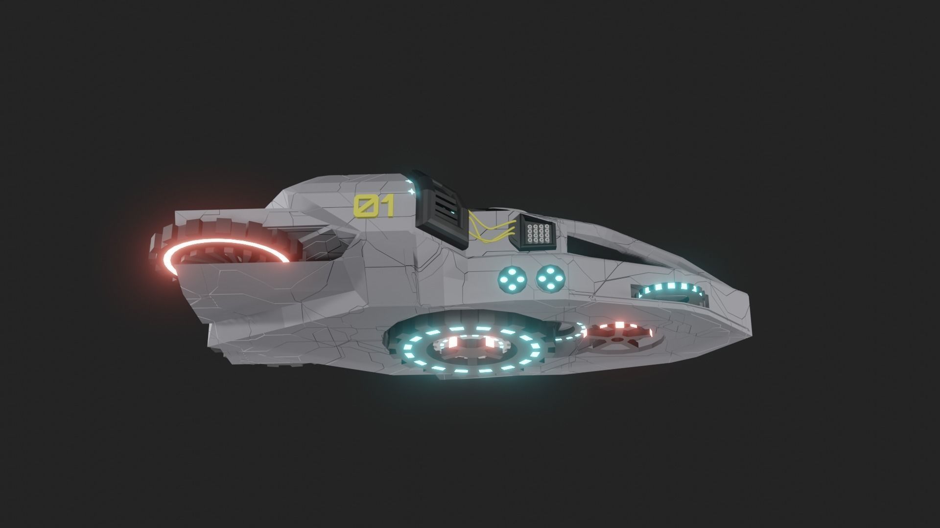 Speed Spaceship V01 Low-poly 3D model_24