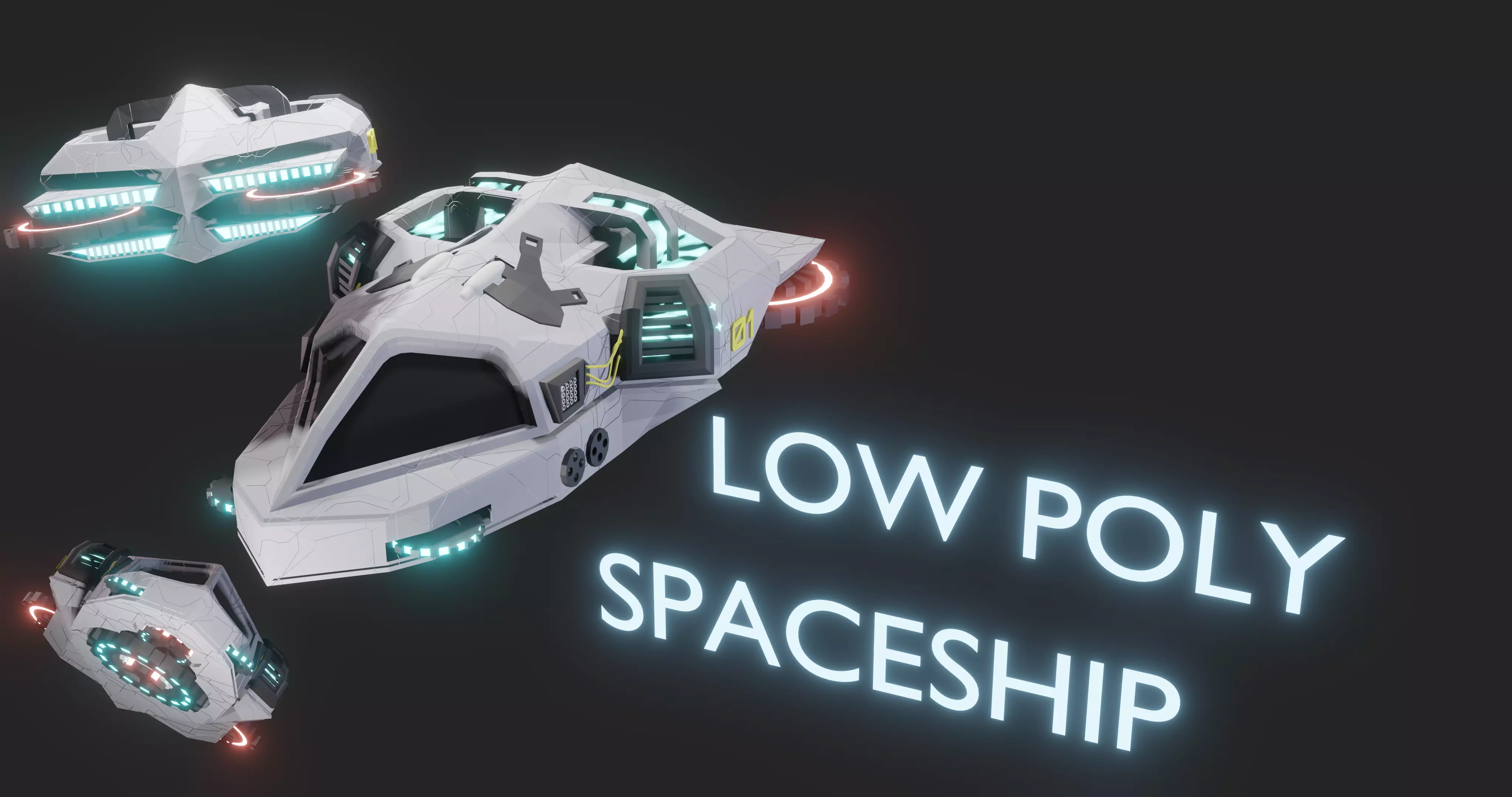 Speed Spaceship V01 Low-poly 3D model_0