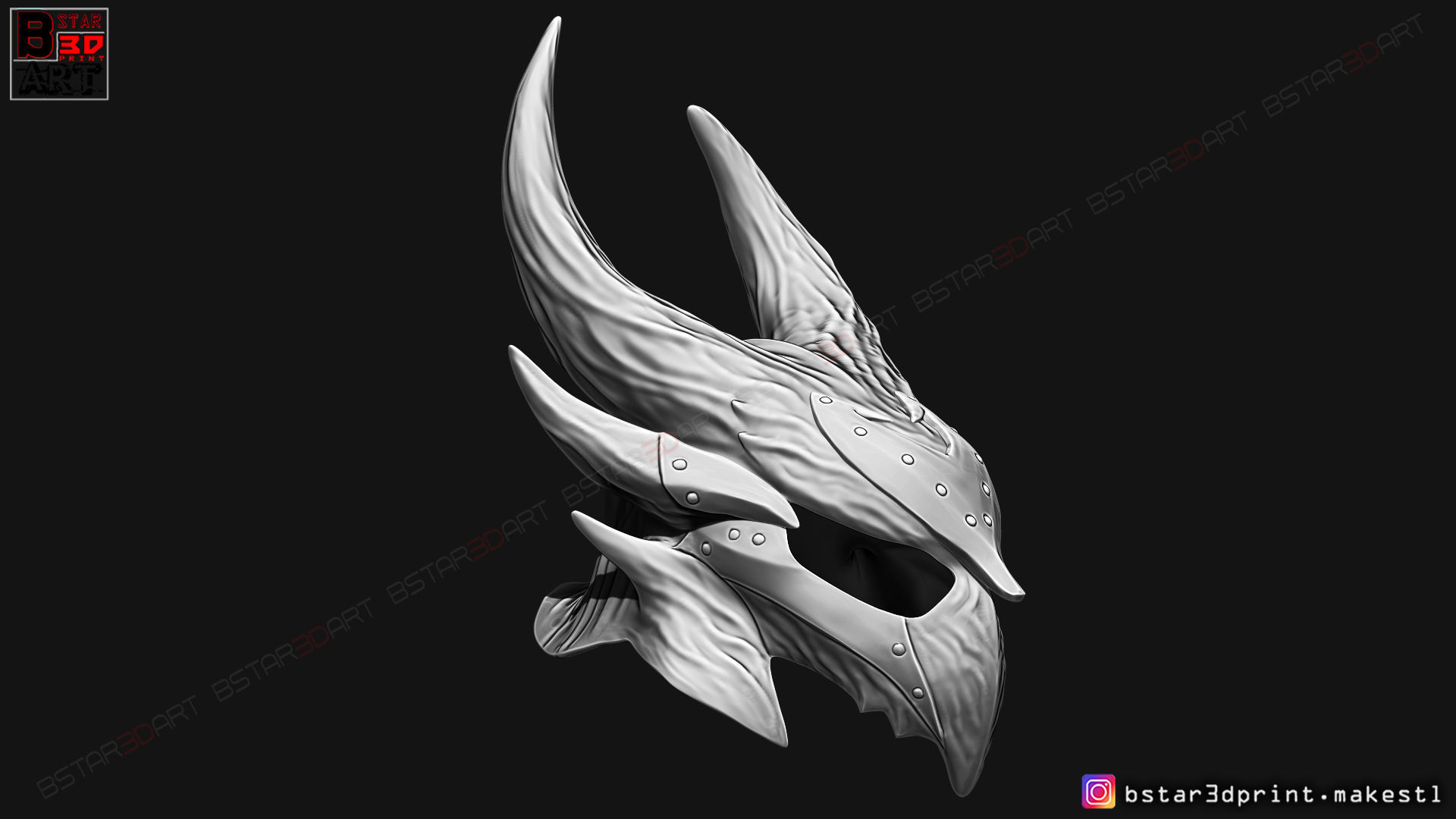 SKYRIM DAEDRIC HELMET -The Elder Scrolls Masks 3D print model_14