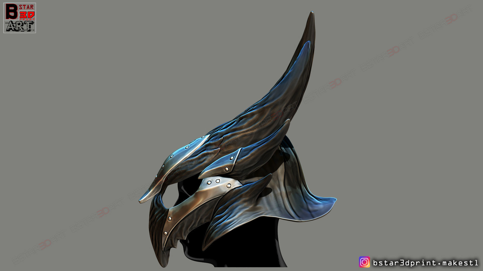 SKYRIM DAEDRIC HELMET -The Elder Scrolls Masks 3D print model_2