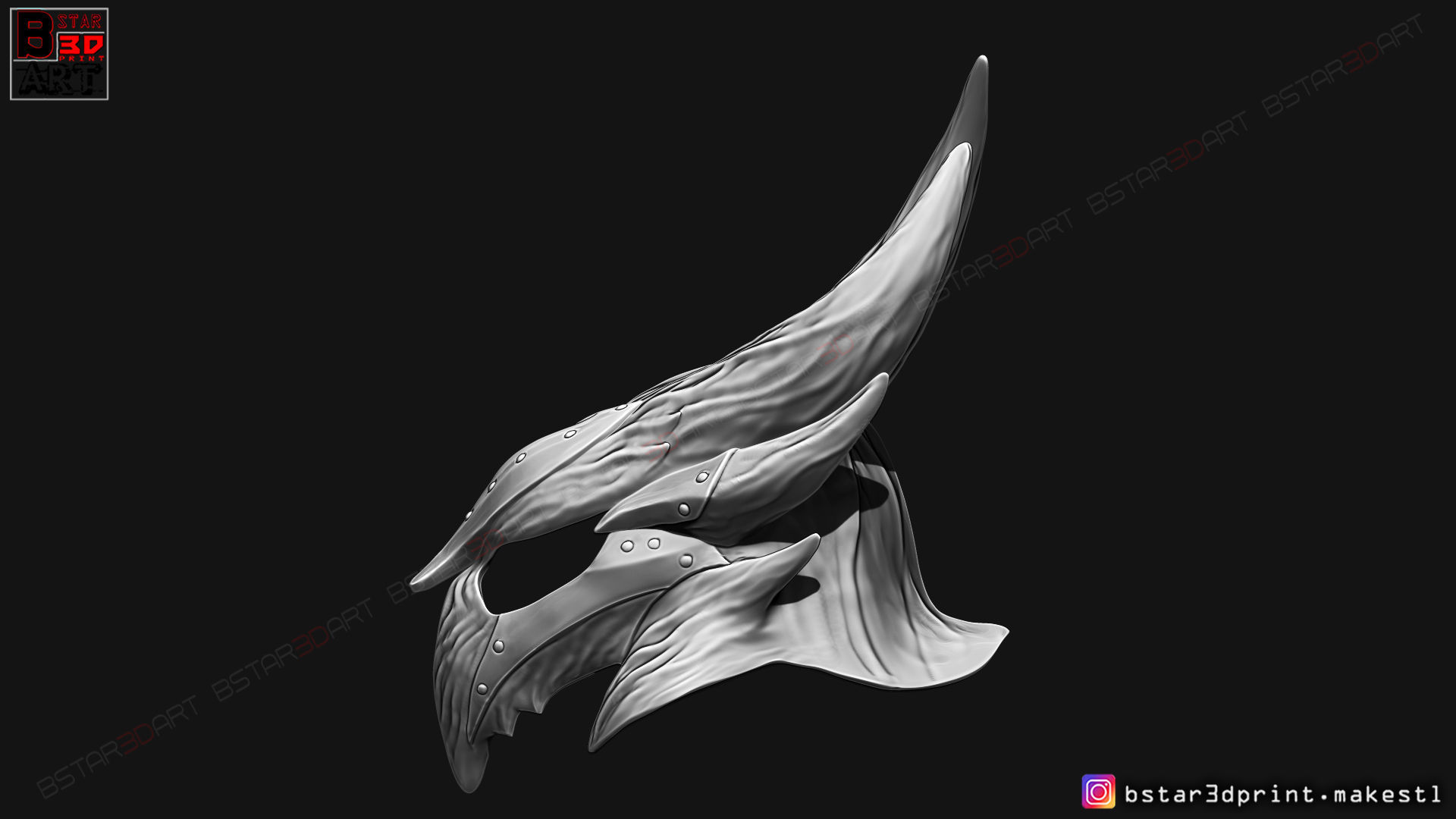 SKYRIM DAEDRIC HELMET -The Elder Scrolls Masks 3D print model_10