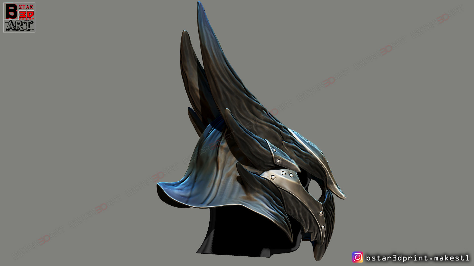 SKYRIM DAEDRIC HELMET -The Elder Scrolls Masks 3D print model_5