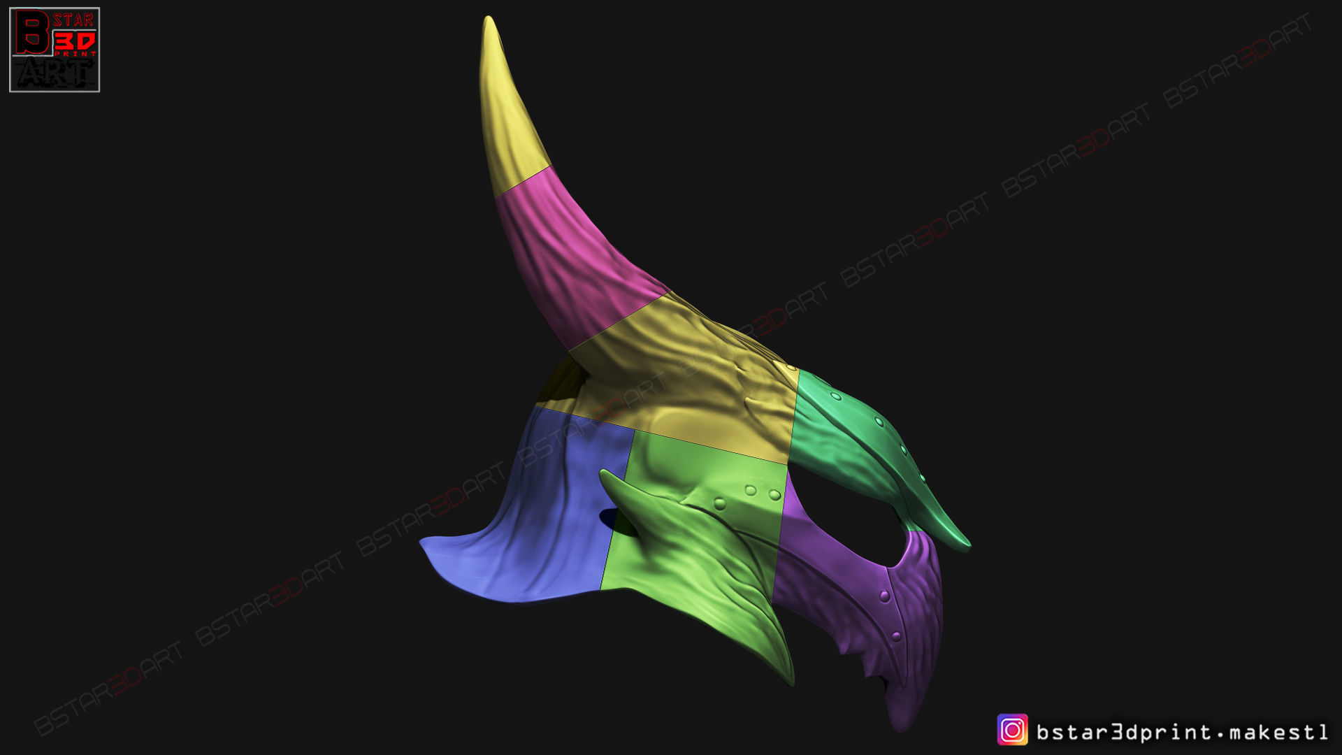 SKYRIM DAEDRIC HELMET -The Elder Scrolls Masks 3D print model_19