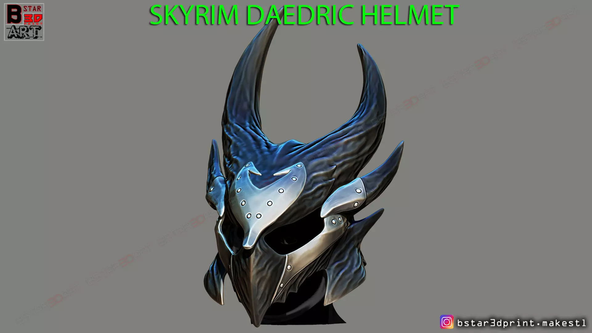 SKYRIM DAEDRIC HELMET -The Elder Scrolls Masks 3D print model_0