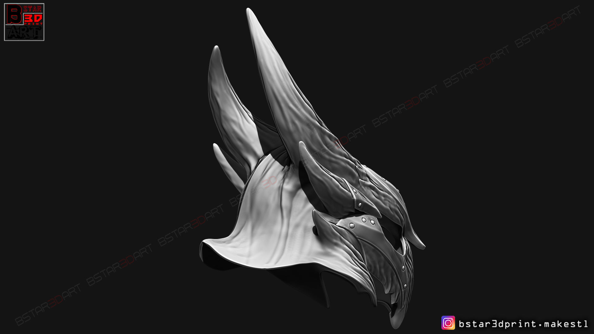 SKYRIM DAEDRIC HELMET -The Elder Scrolls Masks 3D print model_13