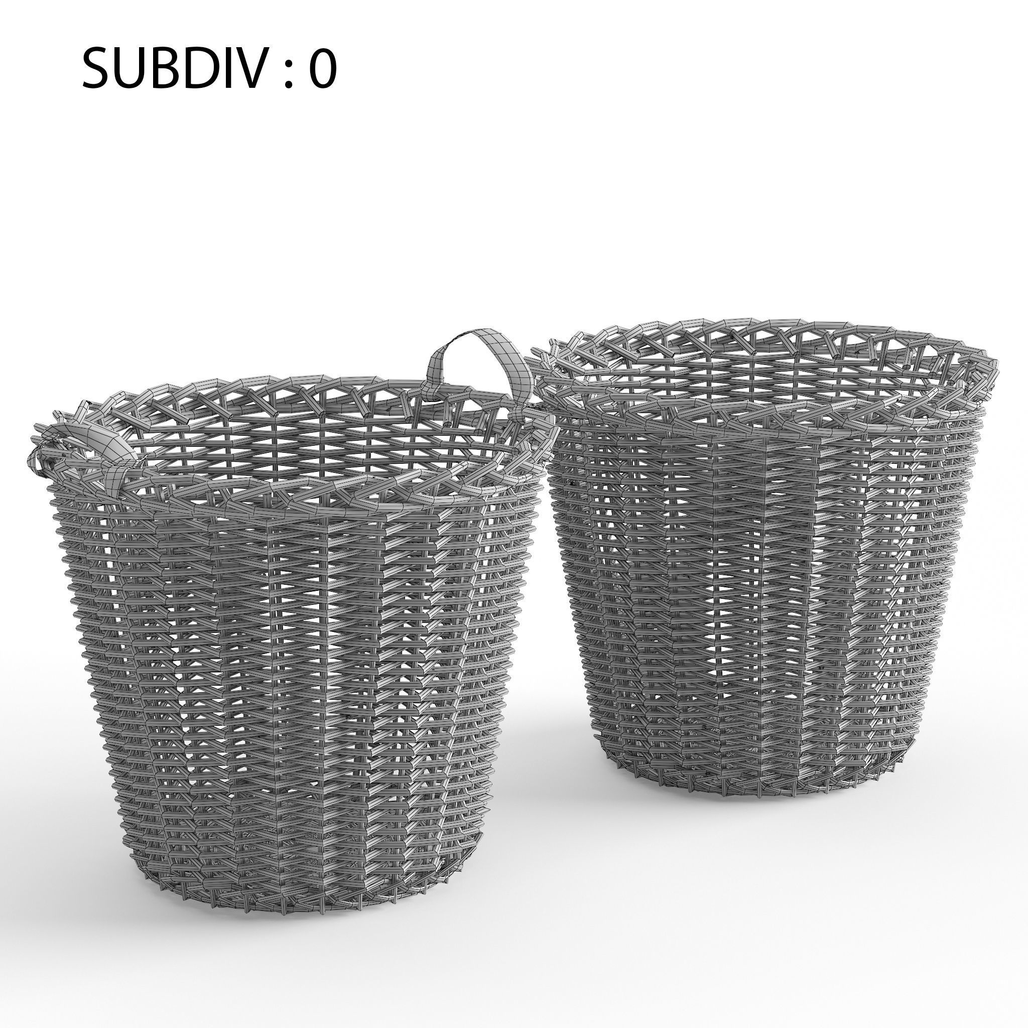 Baskets wicker 3D model_6