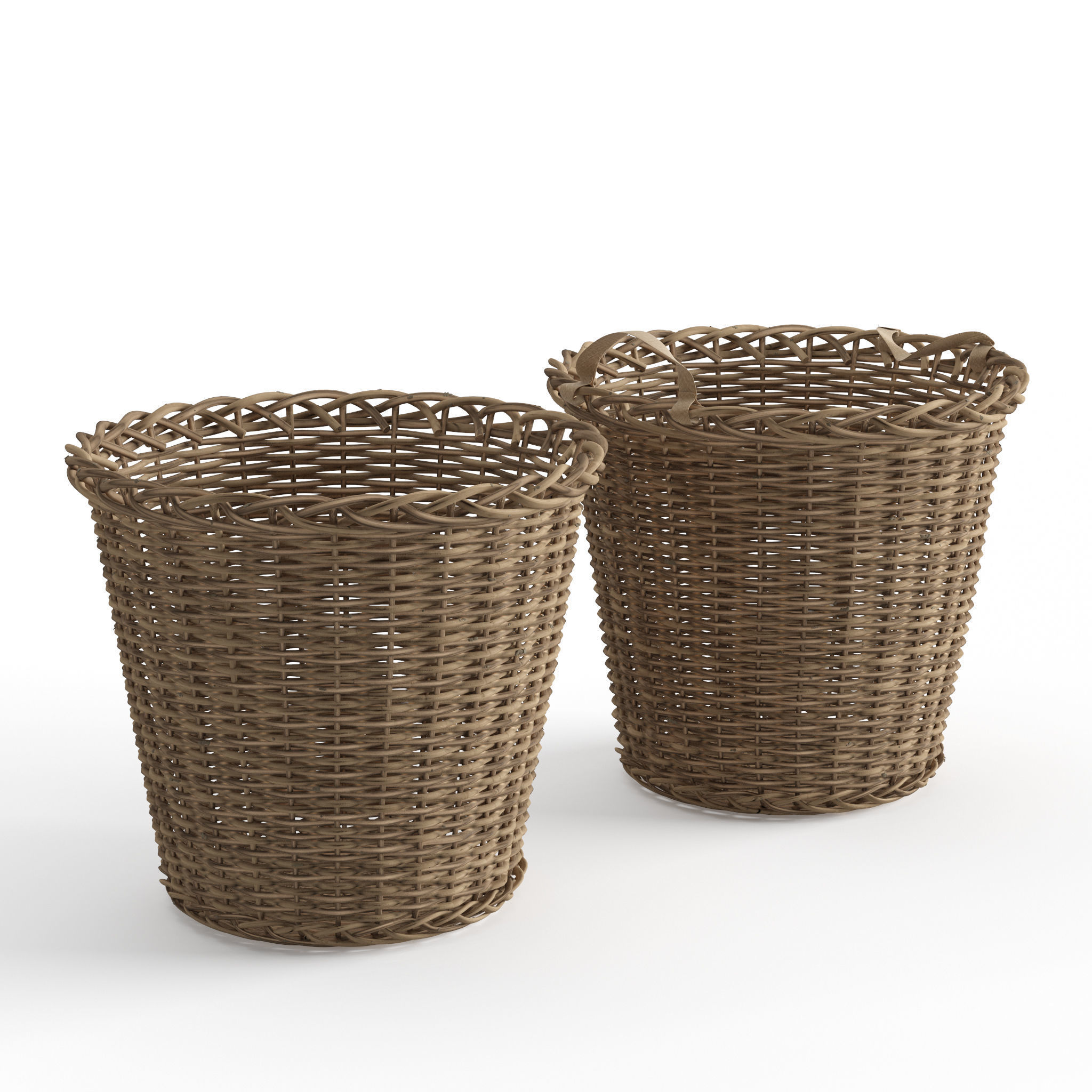 Baskets wicker 3D model_2