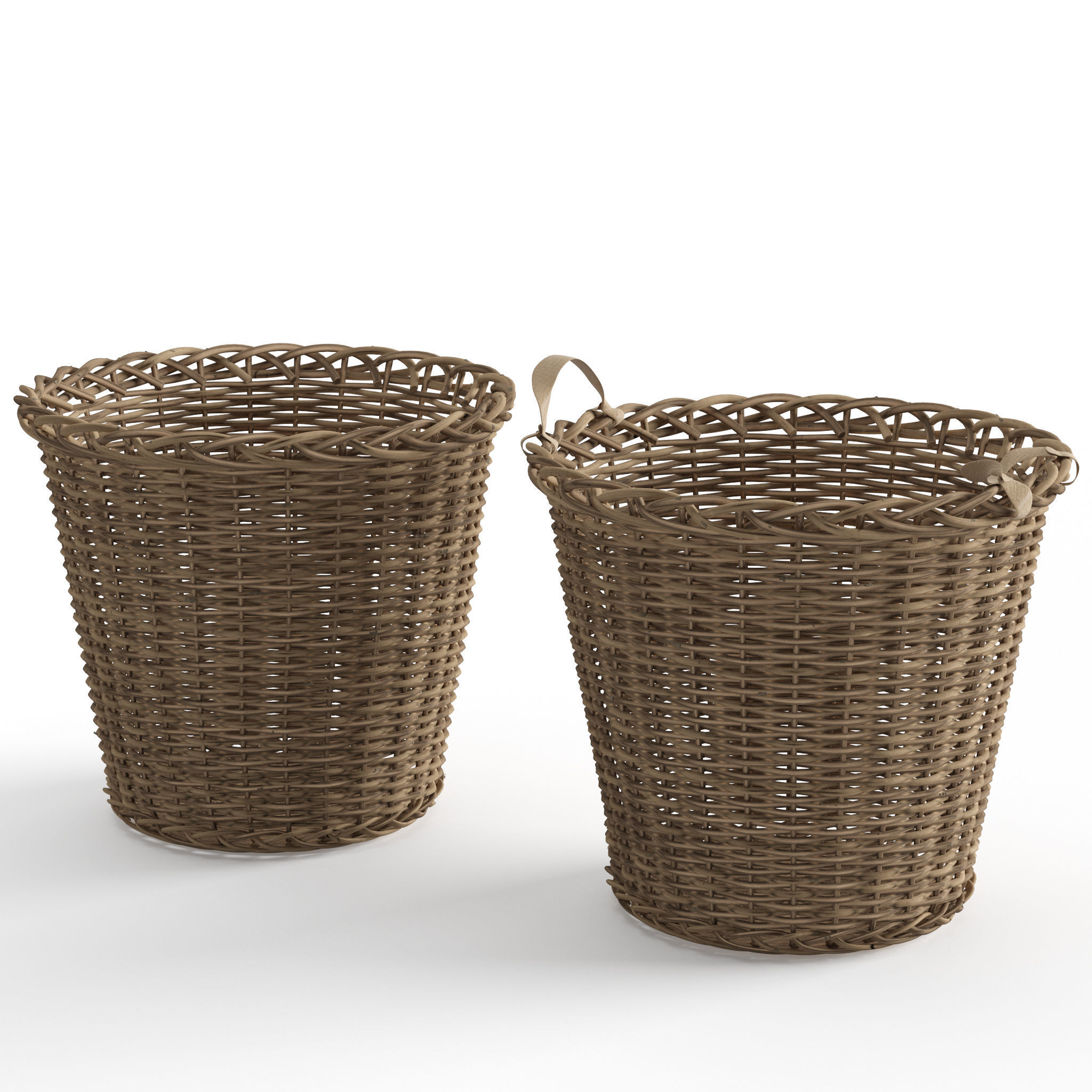 Baskets wicker 3D model_4